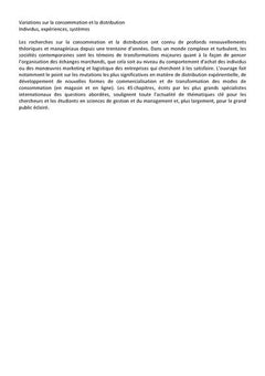 Variations sur la consommation et la distribution