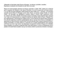 Allemands et Autrichiens entre France et Espagne : circulations, mobilités, transferts