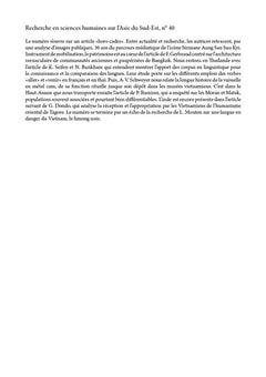 Recherche en sciences humaines sur l’Asie du Sud-Est