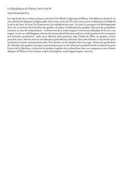 La République de Platon - Livre II et III