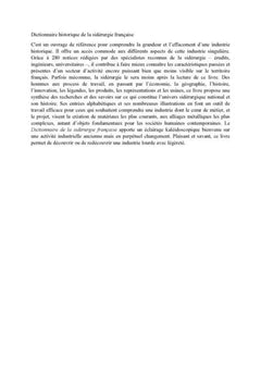 Dictionnaire historique de la sidérurgie française