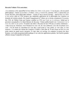 Beccaria et Voltaire