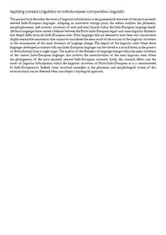 Applying Contact Linguistics to Indo-European Comparative Linguistics