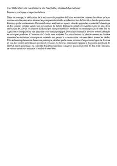 La célébration de la naissance du Prophète al-Mawlid al-nabawī