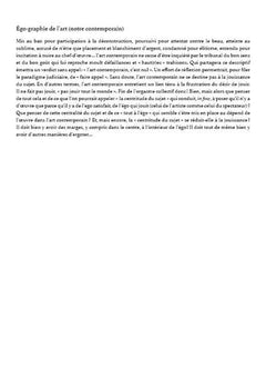 L'ego-graphie de l’art (notre contemporain)