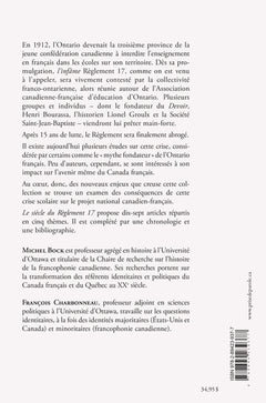 Le siècle du Règlement 17: Regards sur une crise scolaire et nationale