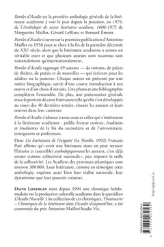 Paroles d'Acadie: Anthologie de la littérature acadienne (1958-2009)