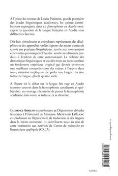 La francophonie en Acadie: Dynamiques sociales et langagières
