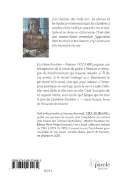 L'extrême frontière: Poèmes 1972-1988