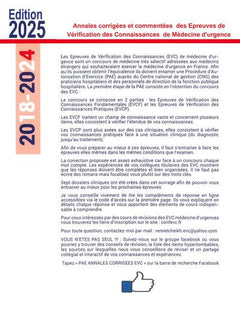 PAE ANNALES CORRIGEES MEDECINE D'URGENCE 2025