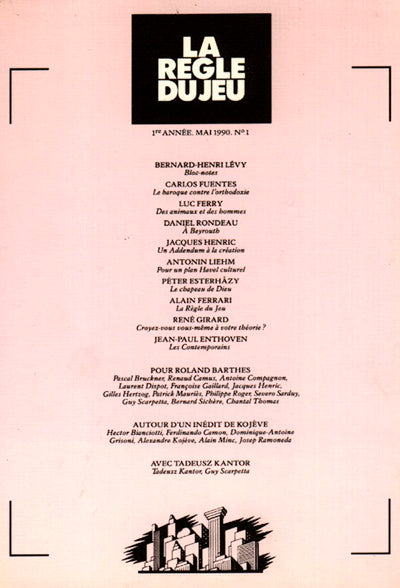 La règle du jeu, numéro 1