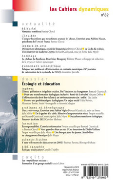 Cahiers dynamiques 82 - Ecologie et éducation