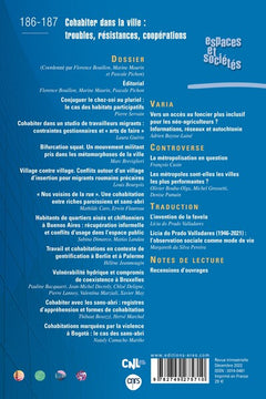 Espaces et sociétés 186-187 - Cohabiter dans la ville