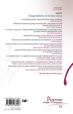 PCP 39 - Temporalités(s) et temps vécus