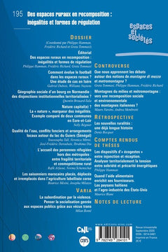 Espaces et sociétés n°195 - Des espaces ruraux en recomposition : inégalités et formes de régulation