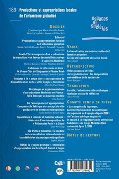 Espaces et sociétés 189 - Productions et appropriations locales de l’urbanisme globalisé