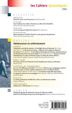 Cahiers dynamiques 81 - Adolescence et enfermement