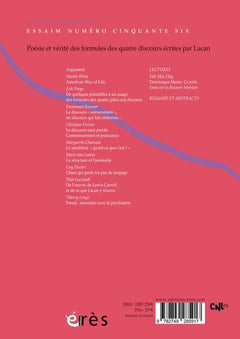 Essaim 56 - Poésie et vérité des formules des quatre discours écrites par Lacan
