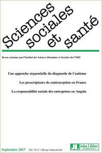 Revue sciences sociales et santé - Volume 35 n°3 - Septembre 2017