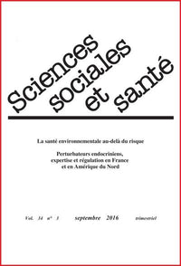 Revue sciences sociales et santé - Volume 34 n°3 - Septembre 2016