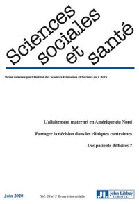 Revue sciences sociales et santé. Vol. 38 - N°2 - Juin 2020