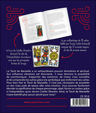 Le Tarot de Marseille - Coffret - Le livre & le jeu officiel de 78 lames