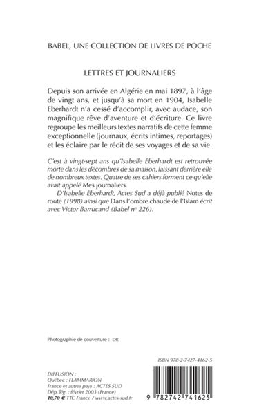 Lettres et journaliers