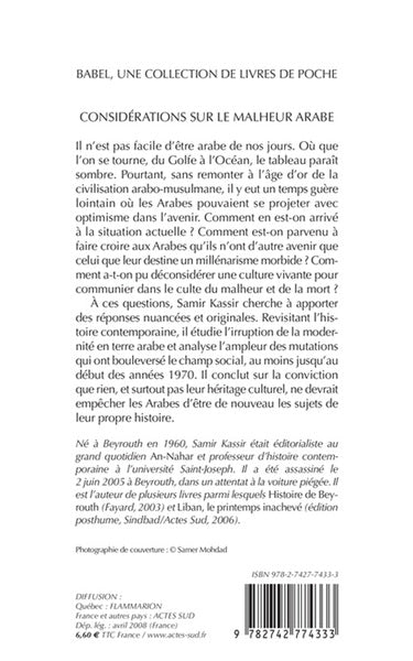 Considérations sur le malheur arabe