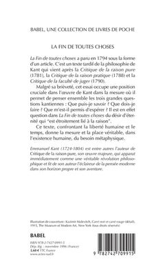 La fin de toutes choses