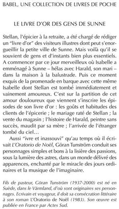 Le livre d'or des gens de Sunne