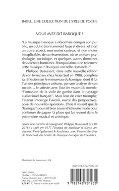 Vous avez dit baroque ?