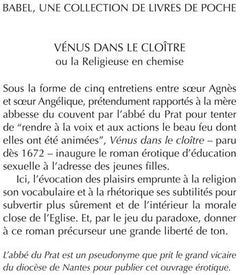 Vénus dans le cloître