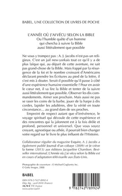 L'année où j'ai vécu selon la Bible
