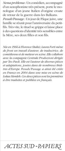 Nema problema suivi de Pessah/passage