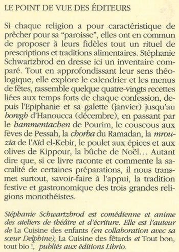 Saveurs sacrées