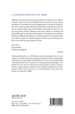 Au dernier soir sur cette terre