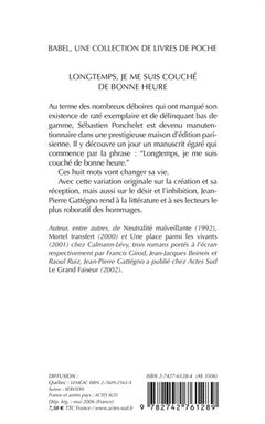 Longtemps je me suis couché de bonne heure