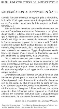 Sur l'expédition de Bonaparte en Égypte