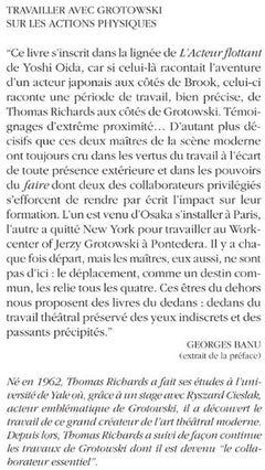 Travailler avec Grotowski sur les actions physiques