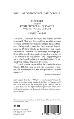 Le souper suivi de l'entretien de M. Descartes avec M. Pascal le Jeune et de l'Antichambre