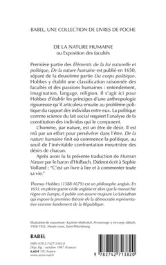De la nature humaine ou Exposition des facultés