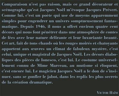 Jacques Noël, la scène est un monde
