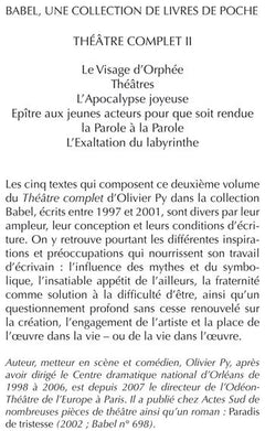 Théâtre complet II