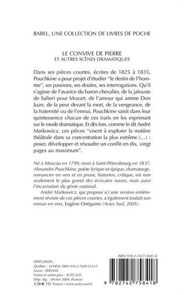 Le convive de pierre et autres scènes dramatiques