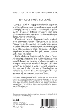 Les cyniques grecs : Lettres de Diogène et Cratès