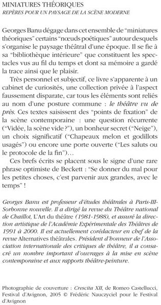 Miniatures théoriques: Repères pour un paysage théâtral