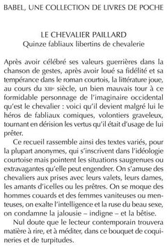 Le Chevalier paillard