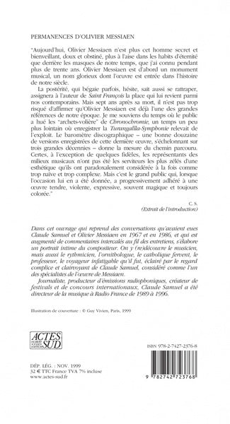 Permanences d'Olivier Messiaen