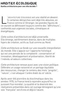 Habiter écologique