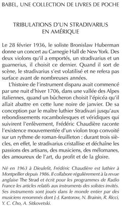 Tribulations d'un stradivarius en Amérique